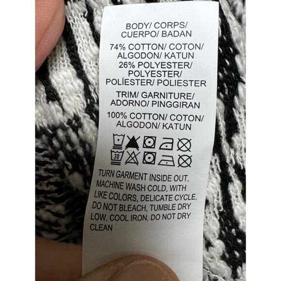 LUCKY BRAND Long Moto Jacket, Black and White, Sz L - Picture 15 of 16